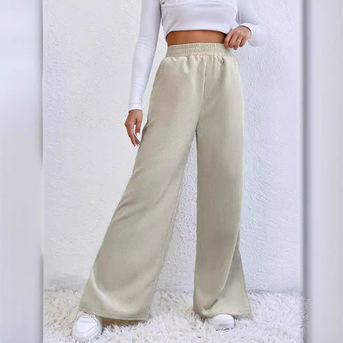 Damen Palazzo-Hose aus feinem Cordstoff mit seitlichen Schlitzen EB