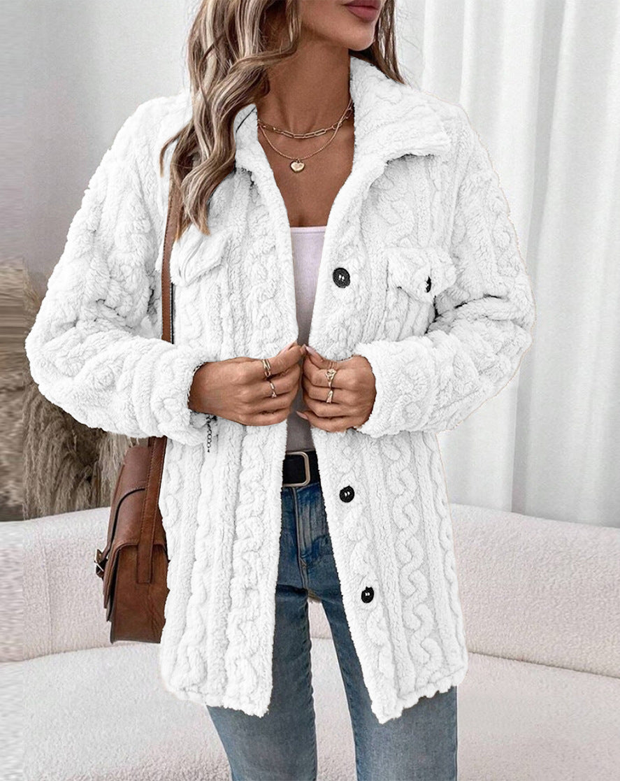 Damen Strickjacke mit Struktur und aufgesetzten Taschen EB