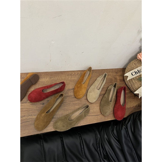 Damen elegante Slipper aus weichem Veloursleder EB