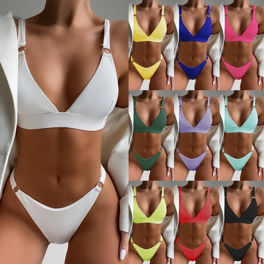 Damen Triangel-Bikini mit luxuriösen Ringdetails EB
