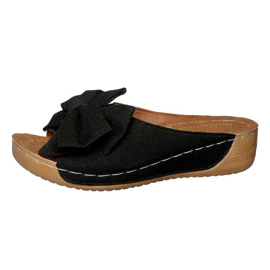 Damen Bequeme Slipper mit großem Schleifendetail EB