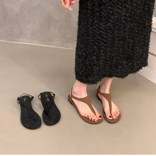 Damen Zehentrenner-Sandalen mit verstellbarem Riemen und rutschfester Sohle EB