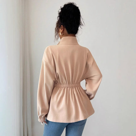 Damen Moderner Zip-Hoodie mit Taillierung EB