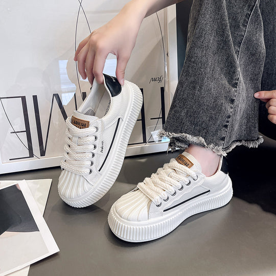 Damen Platform Sneakers mit strukturiertem Obermaterial und modischem Design EB