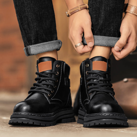Damen Robuste Schnürboots aus strapazierfähigem Kunstleder EB