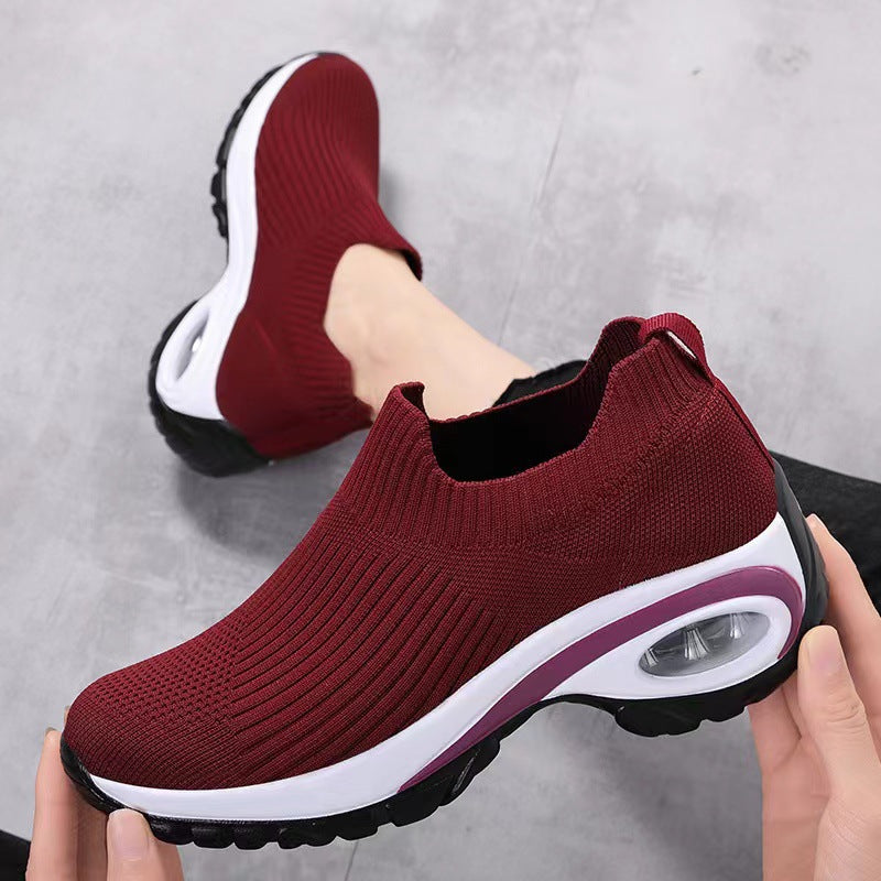 Damen Sneakers mit atmungsaktivem Strickdesign und stoßdämpfender Sohle EB