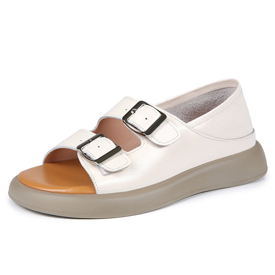 Damen Komfortable Clogs mit doppeltem Schnallenverschluss EB
