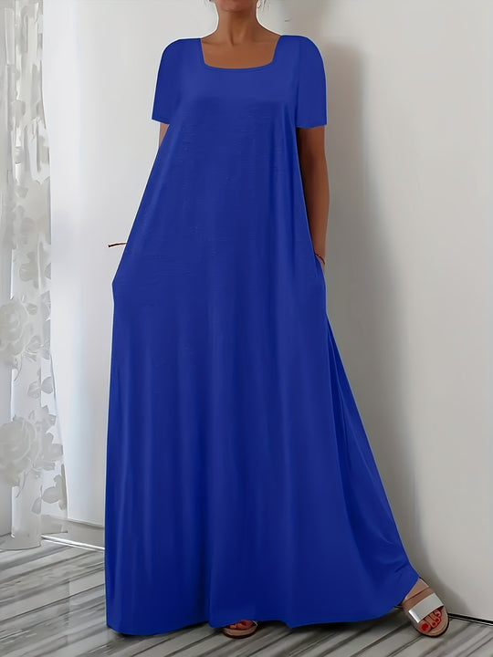 Damen Maxikleid mit weitem Schnitt und praktischen Taschen EB