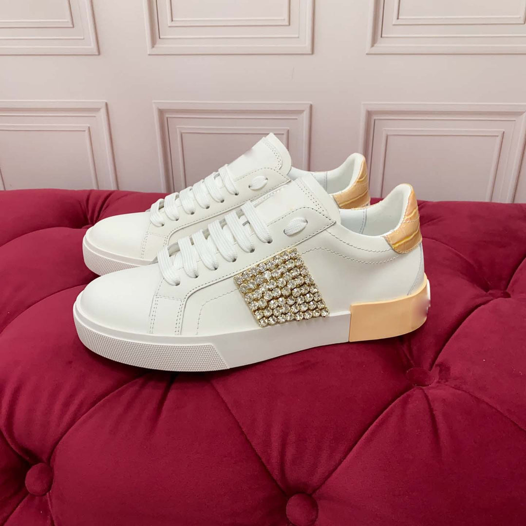 Damen Modische Sneakers mit elegantem Glitzer-Applikation EB