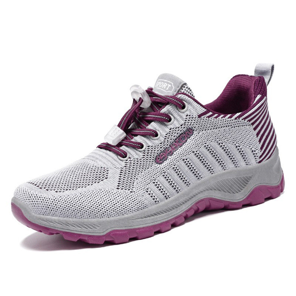 Herren nan multifunktionaler Strick-Sportschuh mit Schnellzug-Schnürung, stoßdämpfender EVA-Zwischensohle und griffiger Trailaußensohle EB
