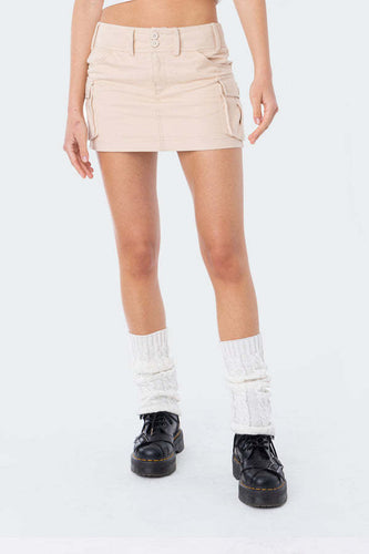 Damen Minirock mit funktionalen Seitentaschen und verstellbarem Bund EB