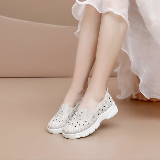 Damen Slip-On Freizeit-Schuhe mit floralem Design EB
