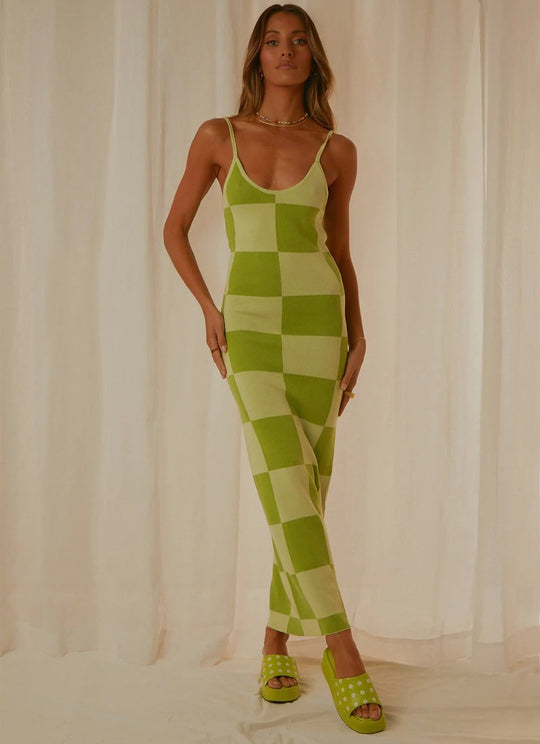 Damen Designer-Midi-Kleid mit stilvollem Grafikmuster EB