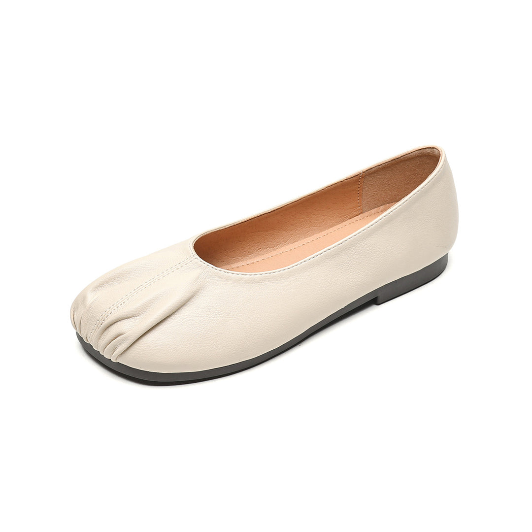 Damen elegante Ballerinas mit raffiniertem Faltendesign EB