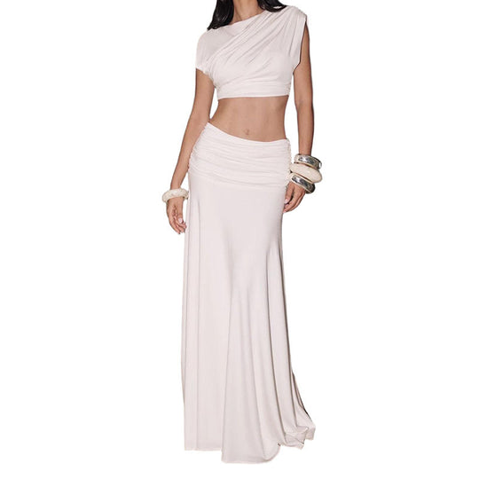 Damen elegantes Wickelkleid mit Rüschendetails EB