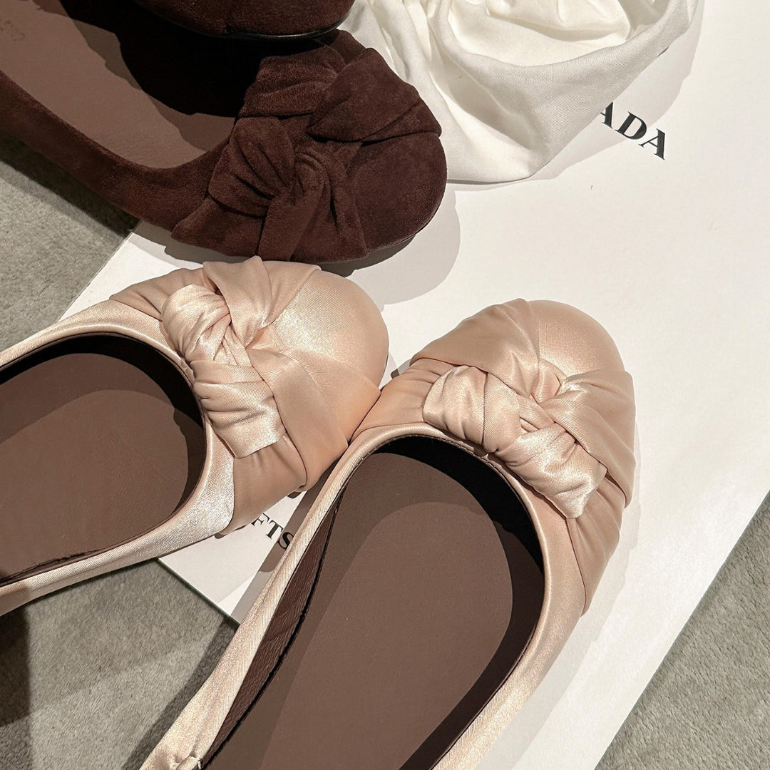 Damen Ballerinas mit weich gepolstertem Futter und eleganter Schleife EB