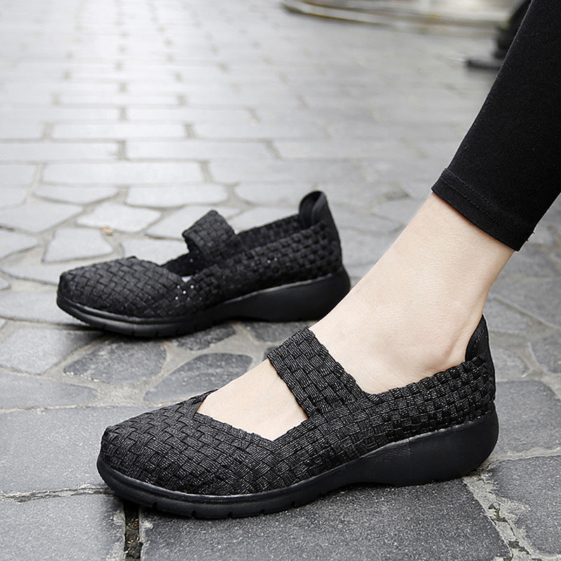 Damen Komfortable und elegante Slip-On Ballerinas mit atmungsaktivem Obermaterial EB