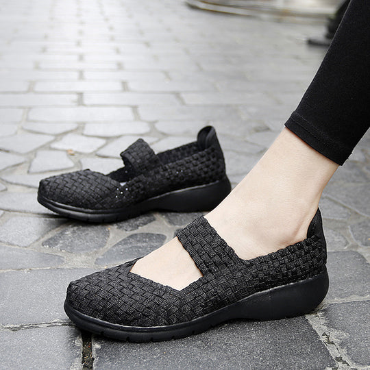 Damen Komfortable und elegante Slip-On Ballerinas mit atmungsaktivem Obermaterial EB