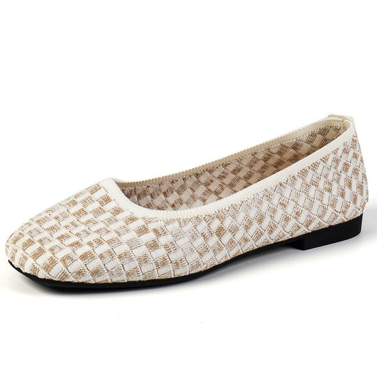 Damen Bequeme Ballerinas mit trendigem Wabenmuster und elastischem Einstieg EB