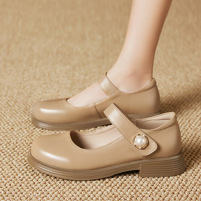 Damen Elegante Mary Jane Ballerinas mit modischem Riemen und bequemem Fußbett EB