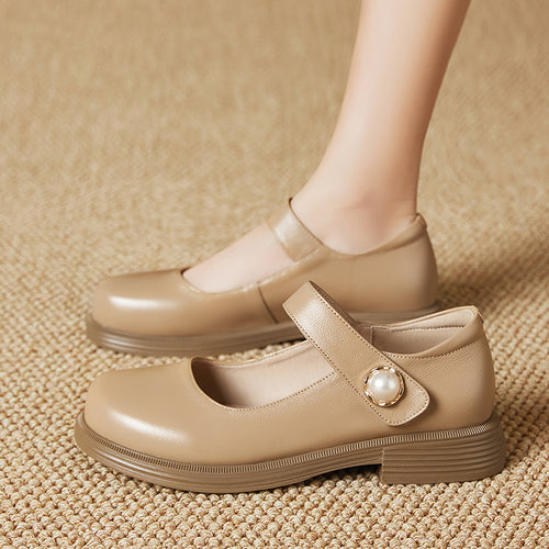 Damen Elegante Mary Jane Ballerinas mit modischem Riemen und bequemem Fußbett EB