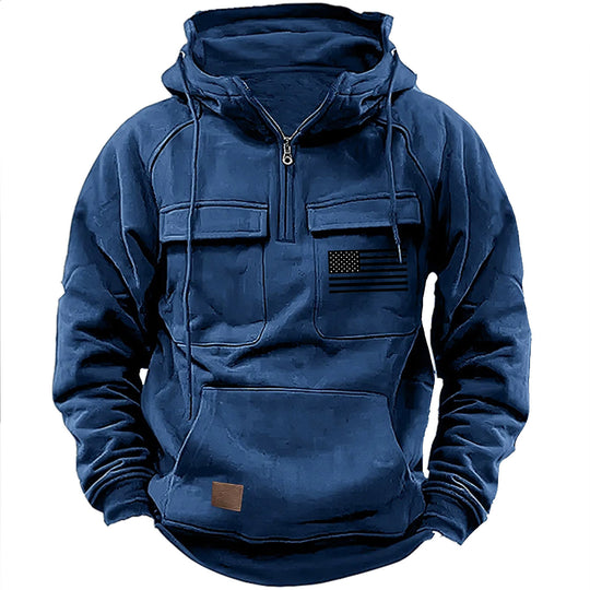 Herren praktische Kapuzenpullover mit zahlreichen Taschen EB
