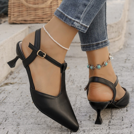 Damen Slingback-Pumps mit eleganter Spitze und komfortablem Blockabsatz EB