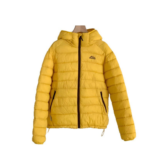 Damen ultraleichte Pufferjacke mit abnehmbarer Kapuze und elastischem Saum EB