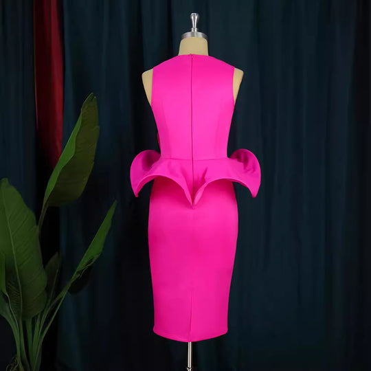 Damen Cocktailkleid mit kunstvollem Blumenapplikation EB