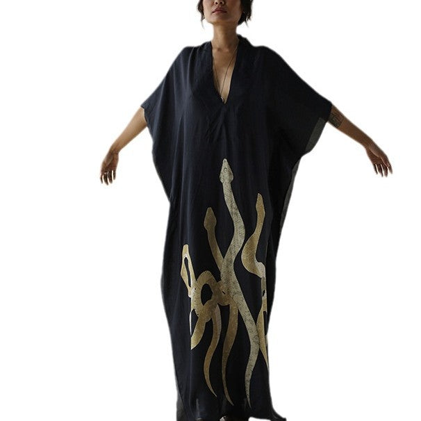 Damen Maxi-Kleid mit einzigartigem Schlangen-Design EB