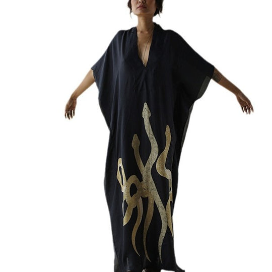 Damen Maxi-Kleid mit einzigartigem Schlangen-Design EB