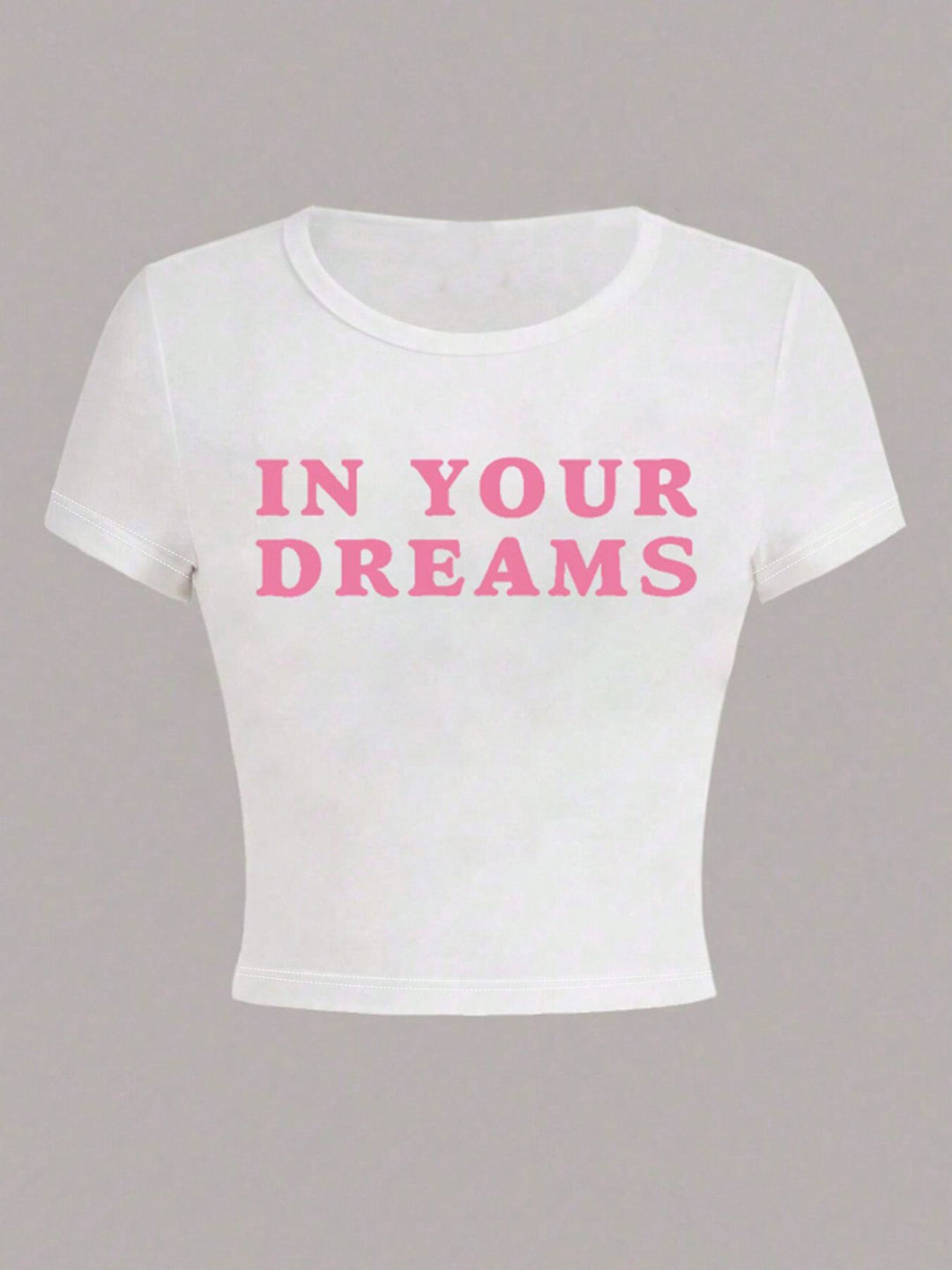 Damen Crop-T-Shirt mit inspirierendem Aufdruck und figurbetontem Schnitt EB