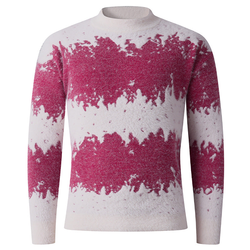 Herren trendiger Pullover mit strukturiertem Farbverlauf EB