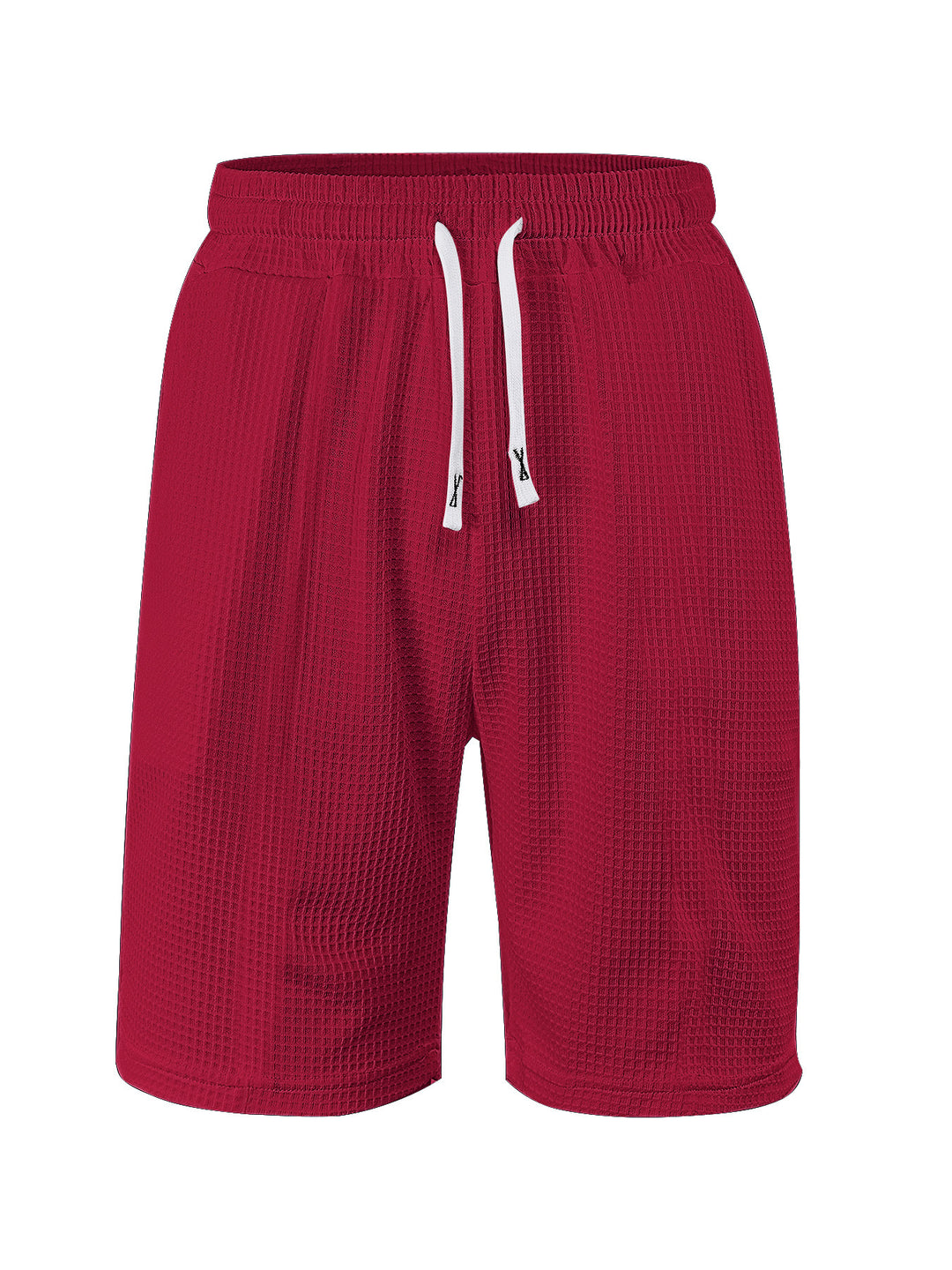 Herren nan atmungsaktive Waffel-Pyjama-Shorts mit elastischem Komfortbund, Tunnelzug und seitlichen Eingrifftaschen EB
