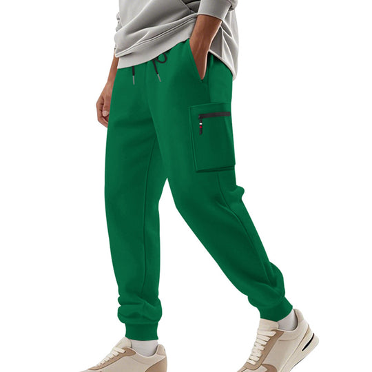 Herren Cargo-Jogginghose mit Reißverschluss-Cargotasche, elastischem Bund und geripptem Saum EB