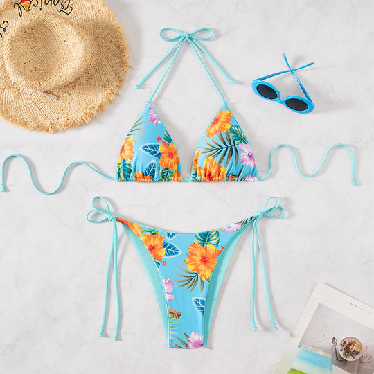 Damen Bikiniset mit floralem Muster und verstellbaren Trägern EB