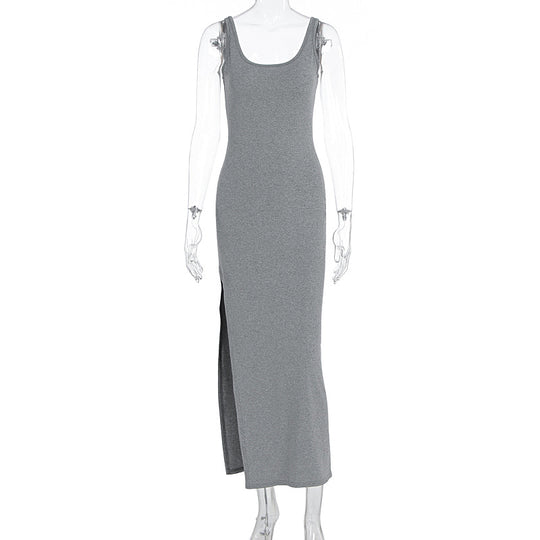 Damen Schlichtes Maxikleid mit hohem Seitenschlitz EB