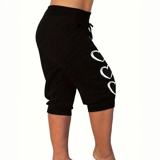 Damen Freizeithose mit lässigem Schnitt und verspieltem Herzmotiv EB