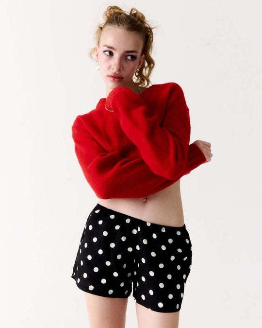 Damen kurze Boxershorts mit liebevoll gestaltetem Punktemuster EB