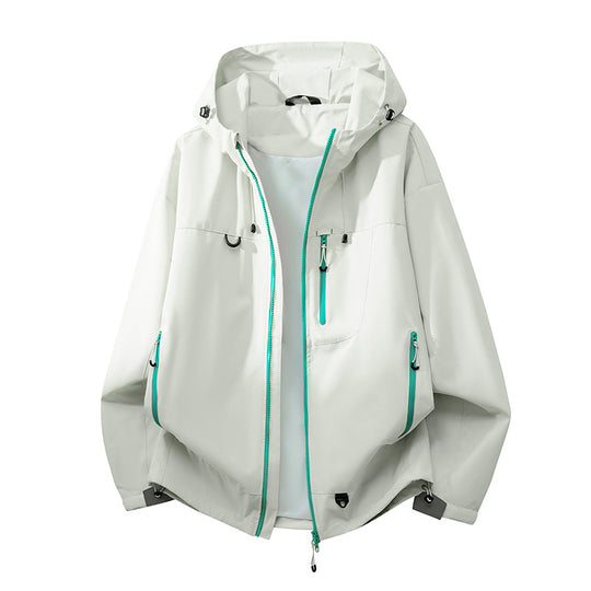 Damen technische Outdoorjacke mit multifunktionalen Taschen und verstellbarem Kapuzensystem EB
