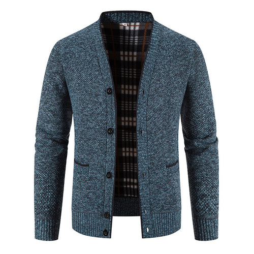 Herren feine Strickjacke mit einzigartigem Rautenmuster EB