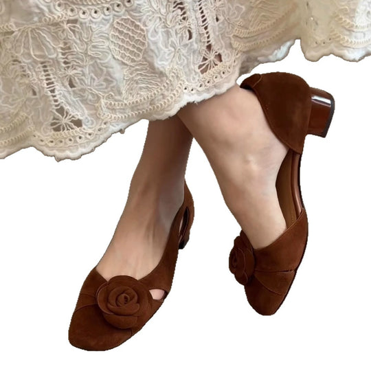Damen Ballerina-Schuhe mit eleganter Blumendekoration und geschmackvollem Design EB