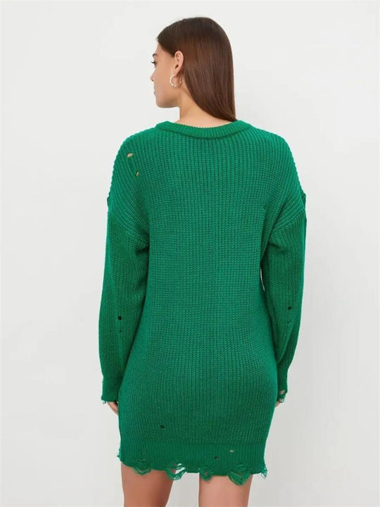 Damen modischer oversized Pullover mit lässigem Strukturmuster EB