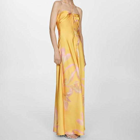 Damen Maxi-Kleid mit eleganter Drapierung und floralem Muster EB