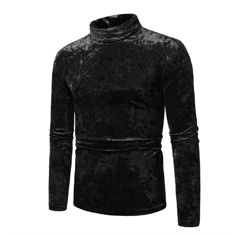 Herren eleganter Rollkragenpullover aus Samt EB