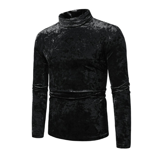 Herren eleganter Rollkragenpullover aus Samt EB