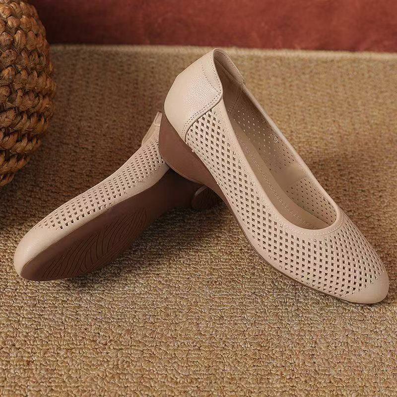 Damen Elegante und atmungsaktive Ballerinas mit Durchbrochenem Design EB