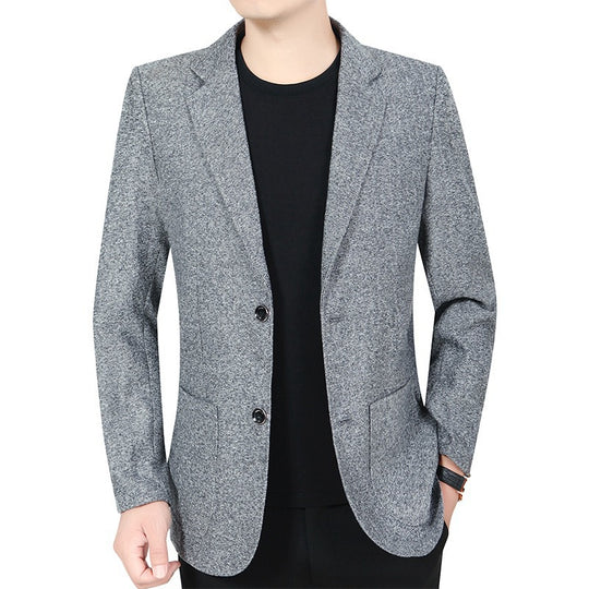Herren Kariertes Slim-Fit Sakko mit strukturiertem Wollmix und aufgesetzten Taschen EB