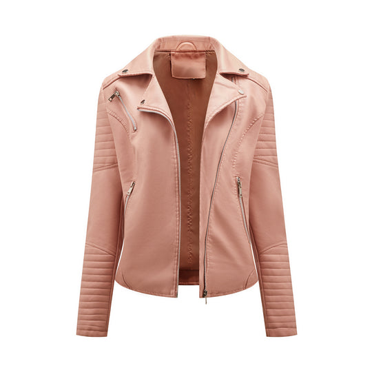 Damen Bikerjacke mit modischen Steppdetails und asymmetrischem Reißverschluss EB