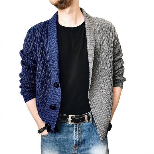 Herren Strickjacke mit strukturierter Oberfläche und modernen Knöpfen EB